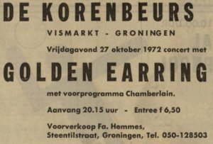 Golden Earring show ad Groningen - Korenbeurs ad October 27, 1971